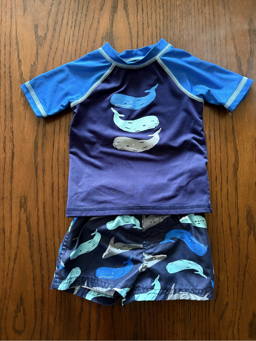 Cat & Jack Kids Blue Whale Rash Guard Swim Set
